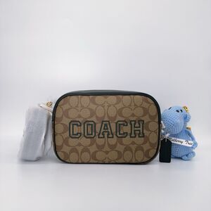 Coach CE599 Jamie Camera Bag In Signature Canvas With Varsity Motif Amazon Green